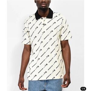 Primitive Pasadena Cream/Black Collared Shortsleeved Shirt